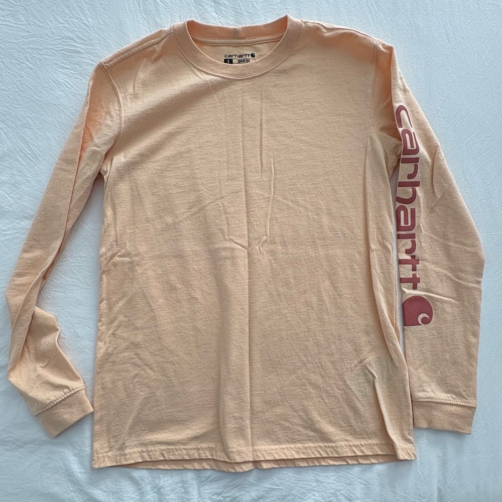 Carhartt Women's Loose Fit Heavyweight Long-Sleeve Logo Sleeve Graphic T-Shirt